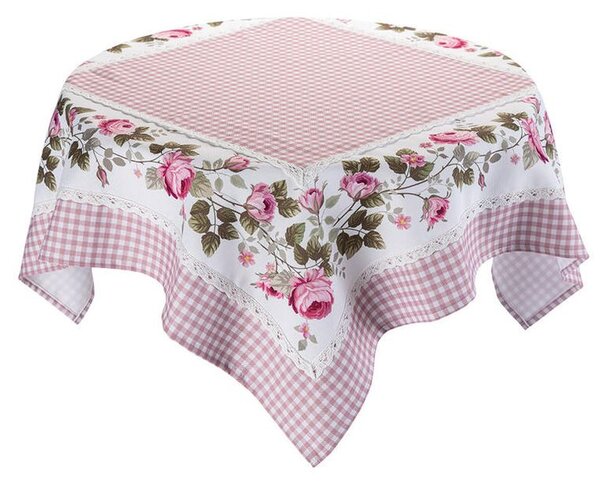 Fată de masă centrală cu imprimeu TRANDAFIRI ÎNFLOREȘTE 85 x 85 cm