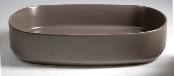 Isvea Lavoar ceramic de blat Isvea, INFINITY OVAL, 55x36cm, gri taupe, 10NF65055-2H