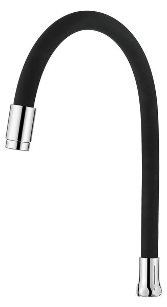 Invena Pogo, pipă flexibilă cu 1 funcție pentru baterie de lavoar, crom negru, INV-SC-B1-191-L