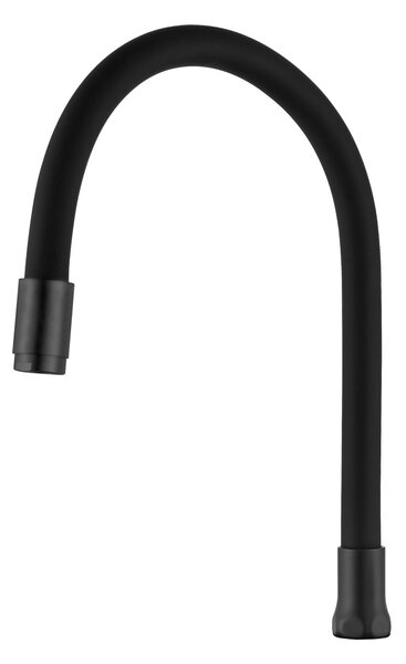 Invena Pogo, pipă flexibilă cu 1 funcție pentru baterie de lavoar, neagră, INV-SC-B1-227-L