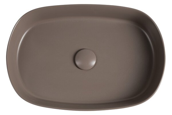 Isvea Lavoar ceramic de blat Isvea, INFINITY OVAL, 55x36cm, gri taupe, 10NF65055-2H