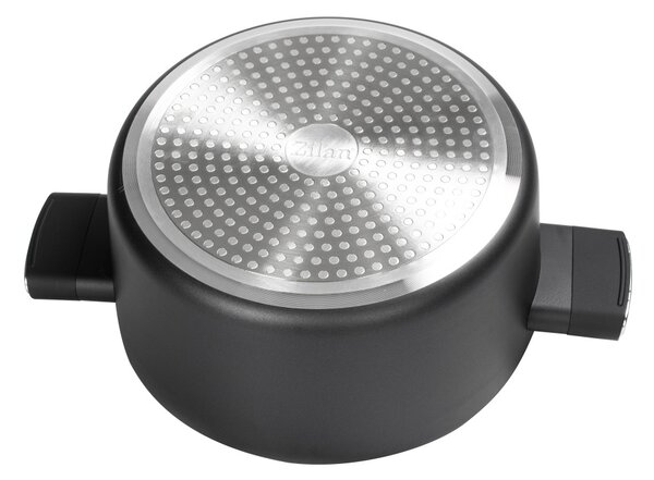 Cratita Zilan ZLN0843 Negru cu invelis din marmura, 5 straturi, 24 cm si manere fine la atingere, 4.6 L