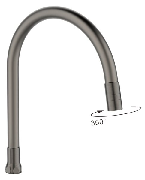 Invena Invena, pipă flexibilă cu 2 funcții pentru baterie de lavoar, grafit, INV-SC-B1-338-L
