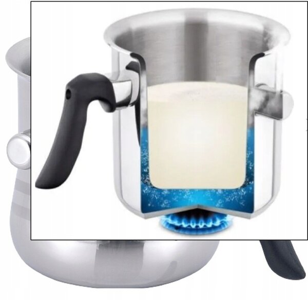 Oala pentru lapte cu fluier Floria ZLN1802 din otel inoxidabil, 3l