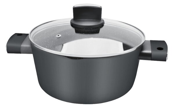 Set de oale Zilan ZLN0942 Negru, cu 9 piese, invelis din marmura si manere fine la atingere