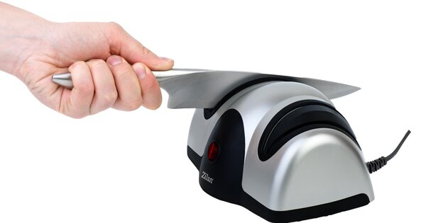 Ascutitor de cutite electric Zilan ZLN2168 Gri, cu doua nivele de ascutire, 40W, usor de curatat