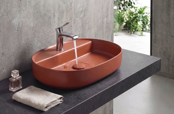Isvea Lavoar de blat ceramic Isvea, INFINITY OVAL, 60x40cm, teracotă, 10NF65060-2U