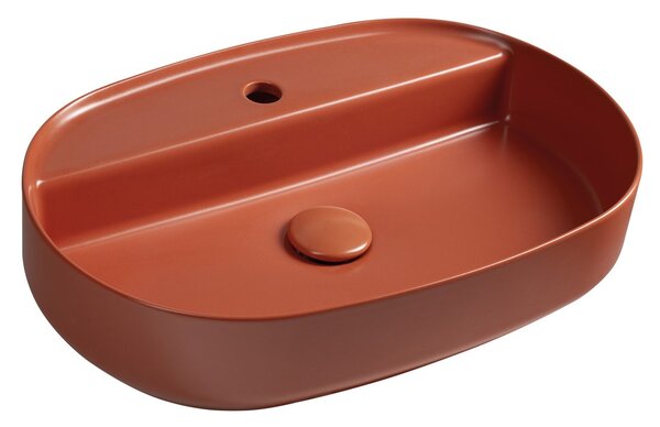Isvea Lavoar de blat ceramic Isvea, INFINITY OVAL, 60x40cm, teracotă, 10NF65060-2U