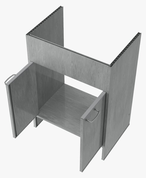 Gamma Selva, mobilier chiuvetă 572×380×798 mm, PVC, gri, GMA-SZDPCV-G