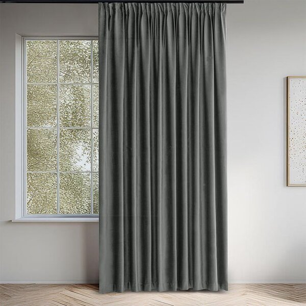 Draperie catifelată FILUMI gri închis 140 x 250 cm 1 buc