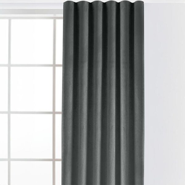 Draperie catifelată FILUMI gri închis 140 x 250 cm 1 buc