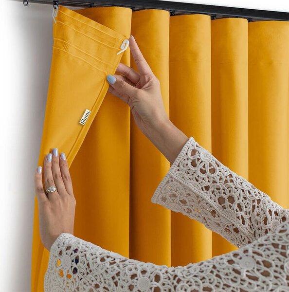 Draperie catifelată FILUMI muştar 140 x 250 cm 1 buc
