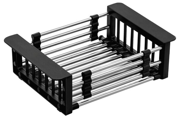 Gamma Gamma, scurgător telescopic pentru chiuvetă de bucătărie, crom negru, GMA-KO-BK