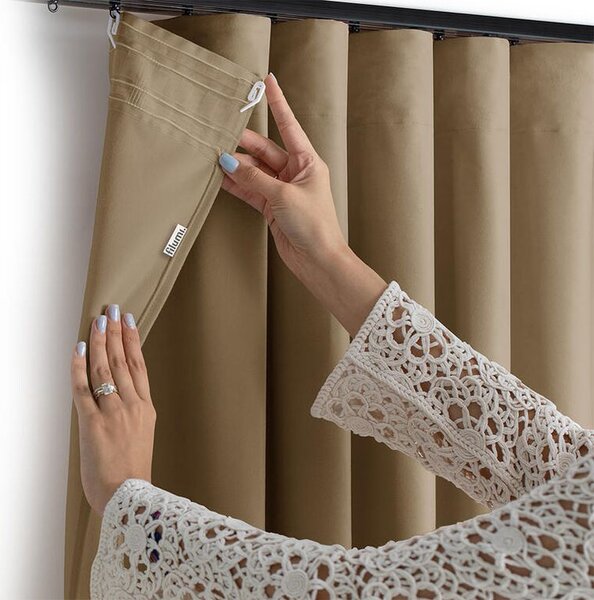 Draperie catifelată FILUMI bej închis 140 x 250 cm 1 buc