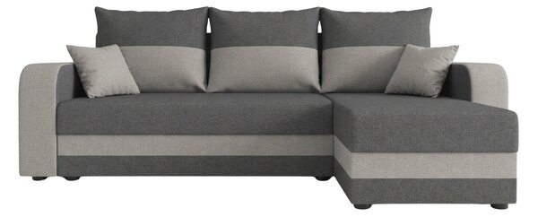 Coltar extensibil de colt VALERIO, gri inchis/gri deschis, reversibil, 238x140 cm + 2 perne GRATUIT
