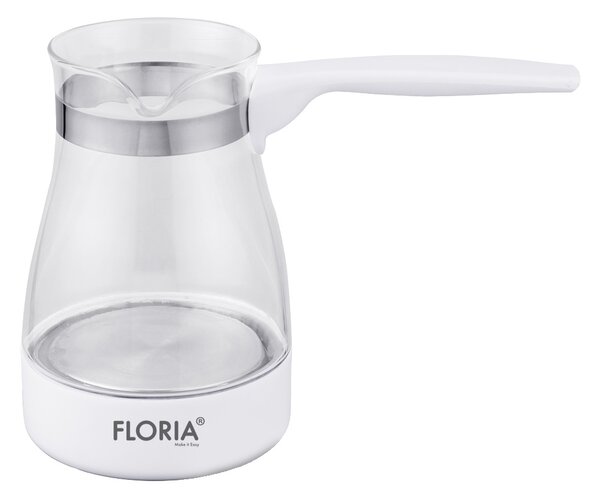 Ibric electric Floria ZLN8139 Alb, carcasa din sticla, capacitate de 0.5 Litri, putere 800W