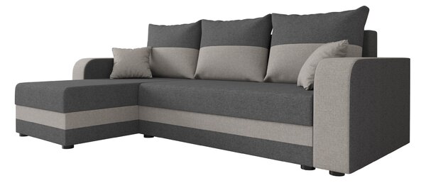 Coltar extensibil de colt VALERIO, gri inchis/gri deschis, reversibil, 238x140 cm + 2 perne GRATUIT