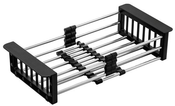 Gamma Gamma, scurgător telescopic pentru chiuvetă de bucătărie, crom negru, GMA-KO-BK