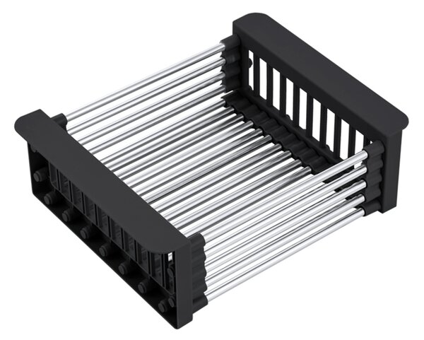 Gamma Gamma, scurgător telescopic pentru chiuvetă de bucătărie, crom negru, GMA-KO-BK