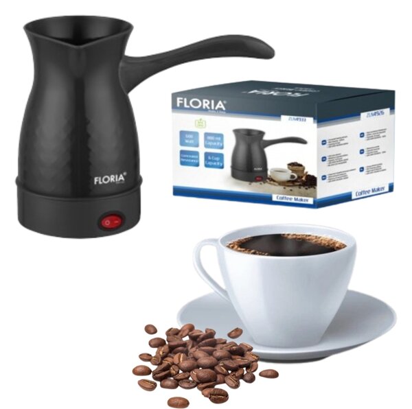 Ibric electric Floria ZLN4933 Negru, putere 600W, capacitate 600 ml, 6 cesti, Negru
