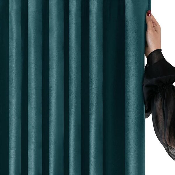 Draperie catifelată FILUMI petrol 140 x 250 cm 1 buc