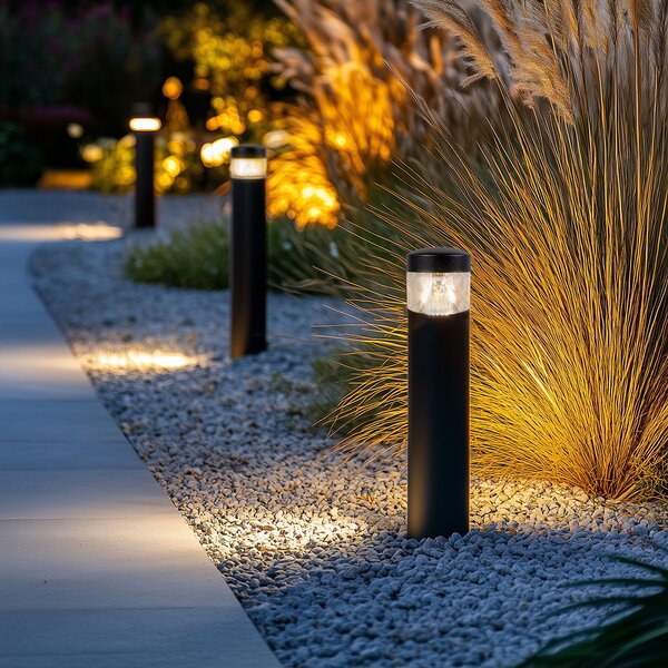 Lampă modernă pentru exterior neagră 40 cm IP44 cu LED - Roxy