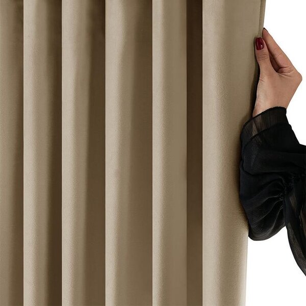 Draperie catifelată FILUMI bej închis 140 x 250 cm 1 buc