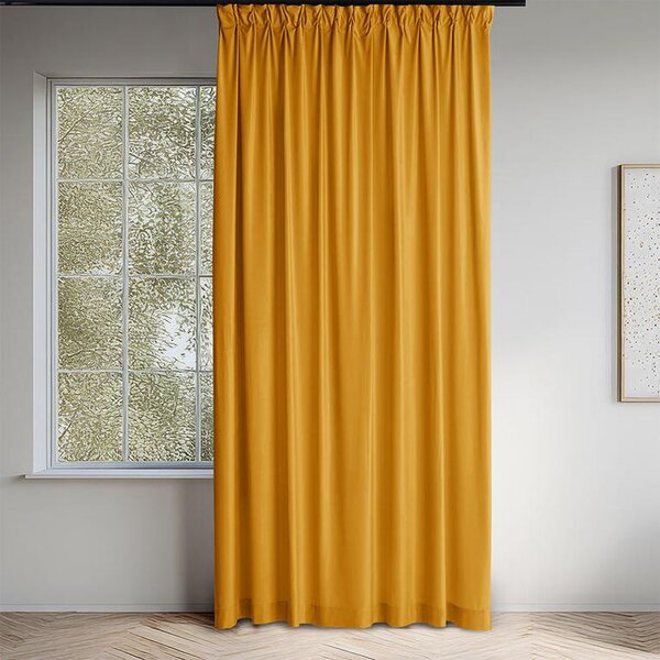 Draperie catifelată FILUMI muştar 140 x 250 cm 1 buc