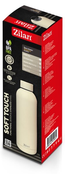 Termos Zilan ZLN9839 tip sticla sport, capacitate 500ml, interior din inox, pereti dublii, crem