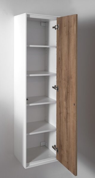 Aqualine Aqualine, Dulap înalt ZANYA 35x140x30cm, alb mat/stejar Emporio, ZA140