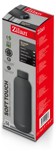 Termos Zilan ZLN9841 tip sticla sport, capacitate 500ml, interior din inox, pereti dublii, gri