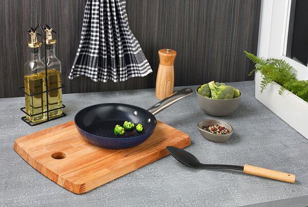 Tigaie Zilan ZLN9624 diamond, cu baza de inductie, ceramica si inox, usor de spalat, 20 cm,0.95L