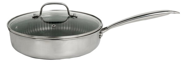 Tigaie inalta Zilan ZLN9679 cu capac tri-ply, inox, antiaderent, protectie la zgarieturi, usor de spalat, 26 cm ,3.2L
