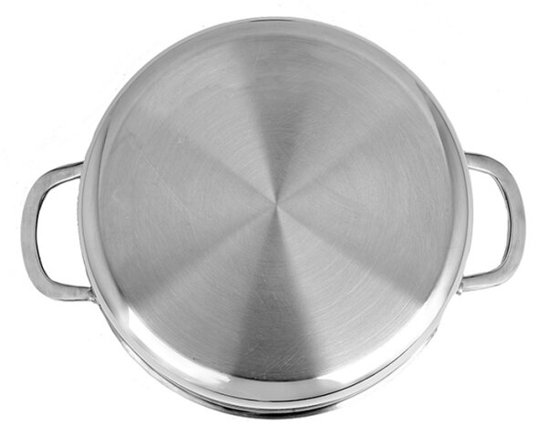 Oala Zilan ZLN9648 cu capac, tri-ply, inox, antiaderent, protectie la zgarieturi, usor de spalat, 24 cm,4.3L