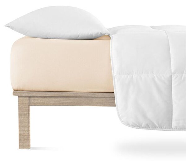 Cearșaf elastic jersey cu elastan culoarea cafelei 90 x 200 cm
