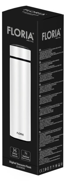 Termos digital Floria ZLN0806 din inox, capacitate 500ml, metine rece pana la 24 ore si cald pana la 18 ore