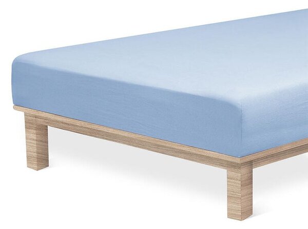 Cearșaf elastic jersey cu elastan albastru 90 x 200 cm