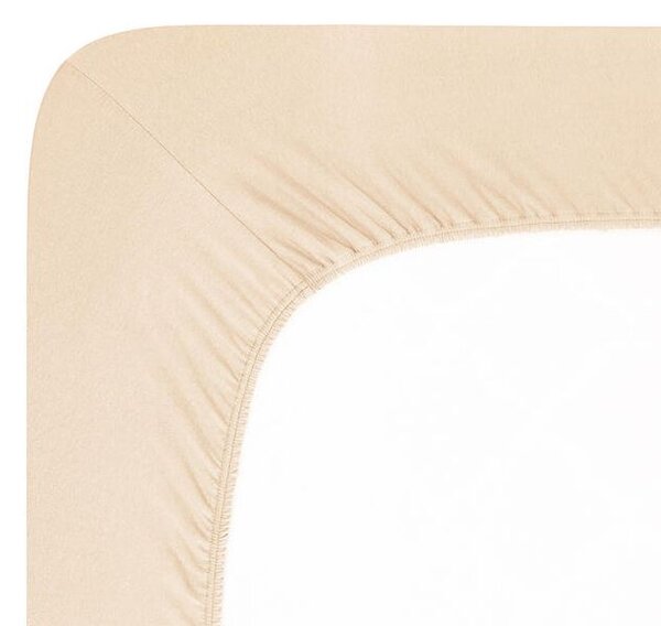Cearșaf elastic jersey cu elastan culoarea cafelei 90 x 200 cm
