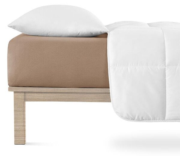 Cearșaf elastic jersey cu elastan culoarea nucului 90 x 200 cm