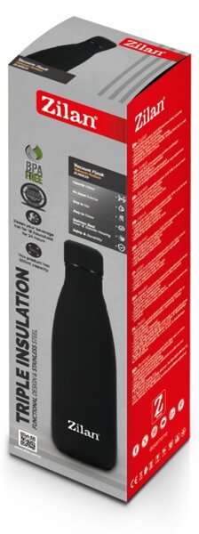 Sticla Termos Zilan ZLN0820 din inox, capacitate 500ml, metine rece pana la 24 ore si cald pana la 18 ore