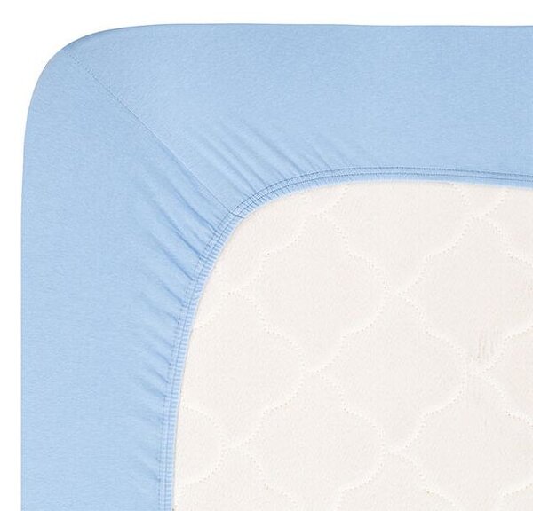 Cearșaf elastic jersey cu elastan albastru 90 x 200 cm