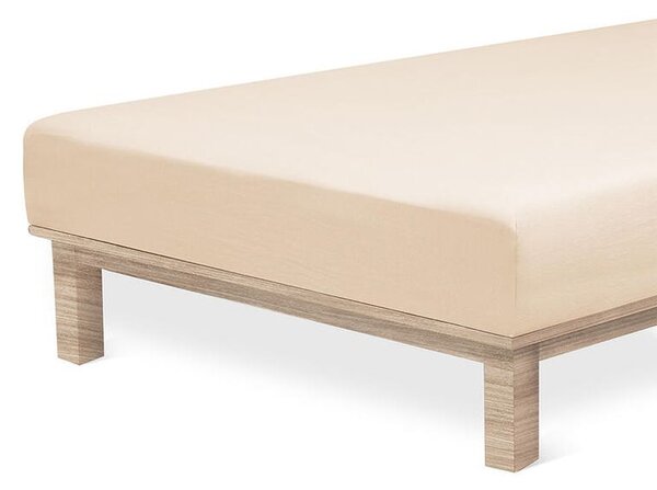 Cearșaf elastic jersey cu elastan culoarea cafelei 90 x 200 cm
