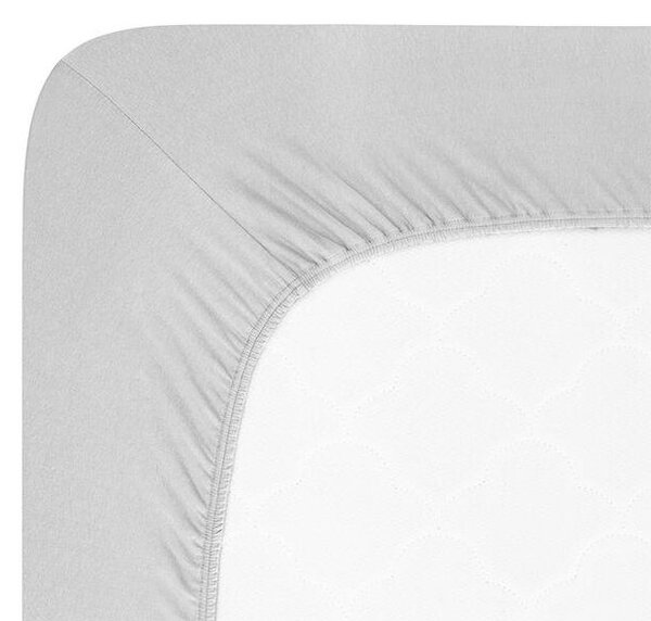 Cearșaf elastic jersey cu elastan gri 90 x 200 cm