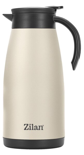Termos Zilan ZLN0783 crem din inox, capacitate 1.5L, metine rece pana la 24 ore si cald pana la 18 ore