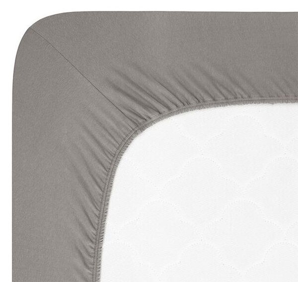 Cearșaf elastic jersey cu elastan antracit 90 x 200 cm