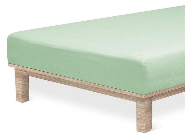 Cearșaf elastic jersey cu elastan verde 90 x 200 cm