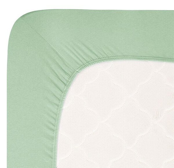 Cearșaf elastic jersey cu elastan verde 90 x 200 cm