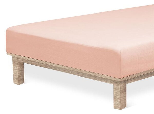 Cearșaf elastic jersey cu elastan pudră 90 x 200 cm