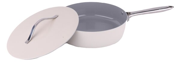 Tigaie inalta cu capac Zilan ZLN0880 din 5 straturi de material, maner inox, 28 cm