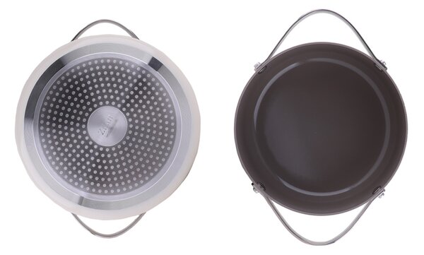 Oala Zilan ZLN0866 din 5 straturi de material, 20 cm diametru, capacitate 2.7l, Otel inoxidabil, Manere nituite